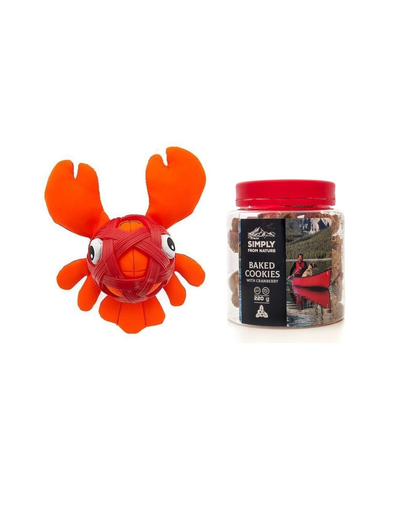 KONG SET jucarie homar Kong + recompense SIMPLY FROM NATURE pentru caini, cu merisoare 220 g