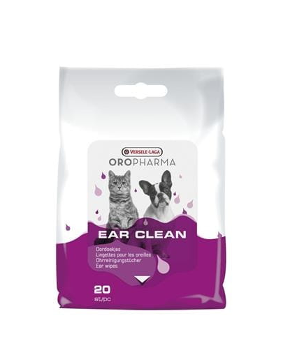 VERSELE-LAGA Oropharma Ear Clean servețele pentru curățarea urechilor (câini și pisici) 20 buc.