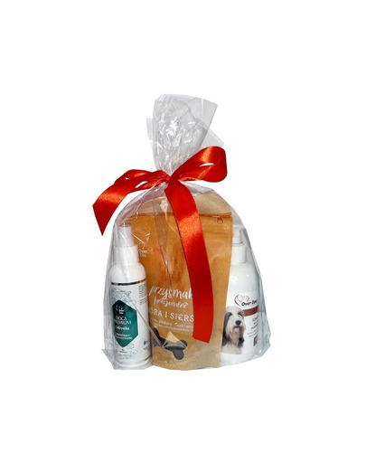 OVER ZOO Set Cadou Șampon + Balsam + recompense pentru câini cu păr lung