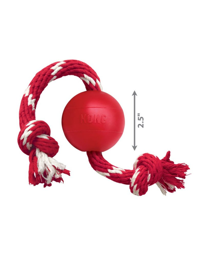 KONG Ball with Rope S minge pentru caini