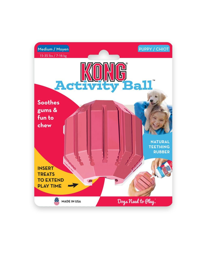 KONG Puppy Activity Ball M jucarie dentitie pentru catelusi