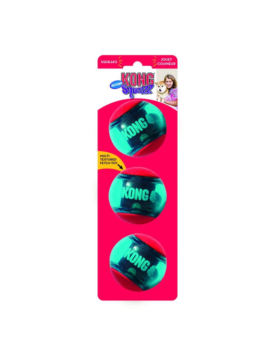 KONG Squeezz Action Ball Red 3 buc minge pentru caini M
