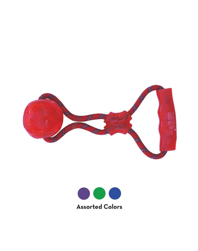 KONG Squeezz Ball with Rope L minge pentru caini cu maner