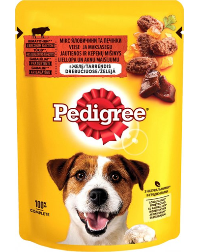 PEDIGREE Adult set hrana umeda caini adulti, cu vita in aspic 24 x 100 g
