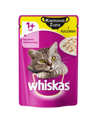 WHISKAS Supă cremoasă cu pui 28 x 85 g