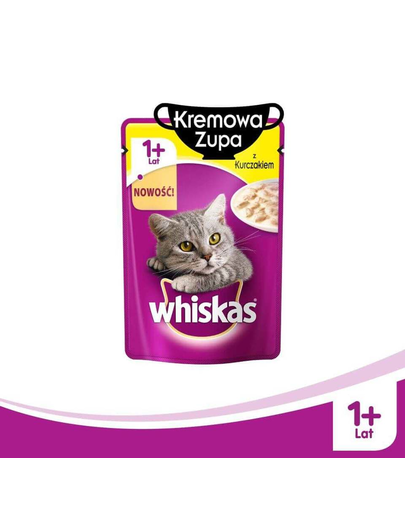 WHISKAS Supă cremoasă cu pui 28 x 85 g