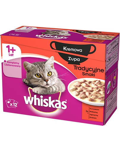 WHISKAS Supă cremoasă tradițională 48 x 85g
