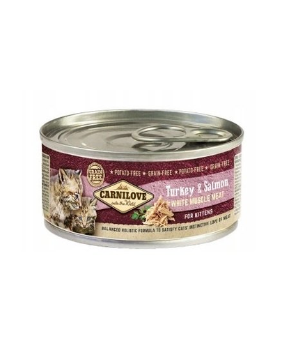 CARNILOVE Kittens Turkey&Salmon 12x100 g hrana umeda pentru pisoi, curcan si somon