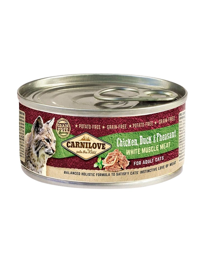 CARNILOVE Cat Chicken&Pheasant 12 x 100 g hrana umeda pentru pisici, pui si fazan