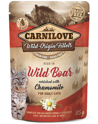 CARNILOVE Wild Boar&Chamomile 24 x 85g hrana umeda pentru pisici, mistret si musetel