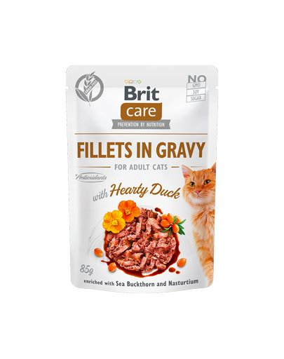 BRIT Care Fillets in gravy Set hrana umeda pentru pisici, cu rata in sos 24 x 85 g