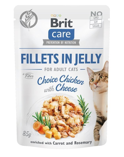 BRIT Care Fillets in Jelly Set hrana umeda pentru pisici, cu pui si branza in aspic 24 x 85 g