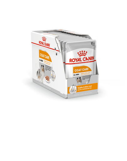ROYAL CANIN Coat Care- Hrana umeda pentru blana, pentru câinii adulți, 12 plicuri x 85 g