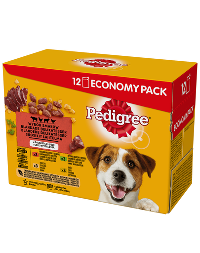 PEDIGREE Adult Hrana umeda caini adulti, cu miel, pasare si vita 12x100g
