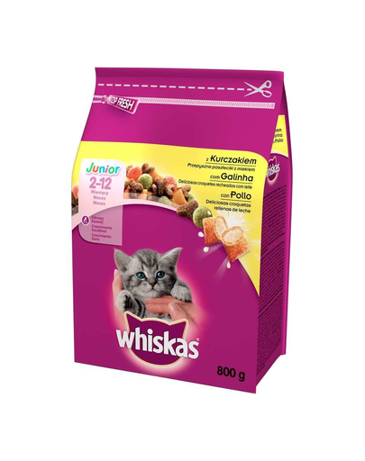 WHISKAS Junior hrana uscata pentru pisoi, femele gestante, cu pui 4 kg