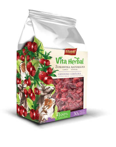 VITAPOL Smakers Vitaherbal gustari pentru rozatoare si iepuri, cu merisoare 30g