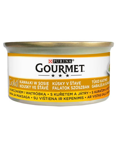 GOURMET Gold hrana umeda pentru pisici, cu pui si ficat 24 x 85g