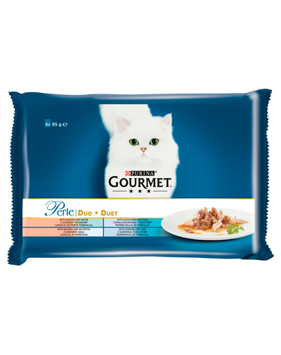 GOURMET Perle Duet hrana umeda pentru pisici, arome de peste 48 x 85g