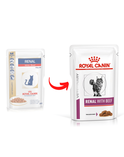 ROYAL CANIN Renal Feline cu vita 12 x 85 g hrana umeda dietetica pentru pisici cu insuficienta renala cronica