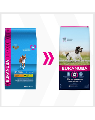 EUKANUBA Senior Medium Breeds Chicken Hrana uscata pentru caini senior de talie medie, bogata in pui 15 kg