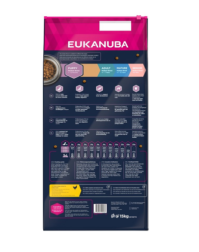 EUKANUBA Growing Puppy Medium Breed 15 kg Hrana pentru caini junior talie medie, bogat in pui proaspat