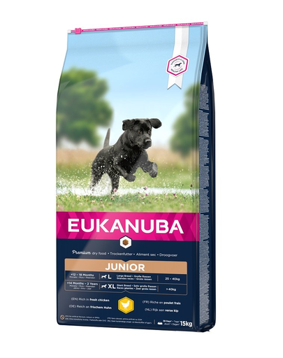 EUKANUBA Developing Junior Large Breed hrana uscata caini juniori talie mare, bogat in pui 15kg