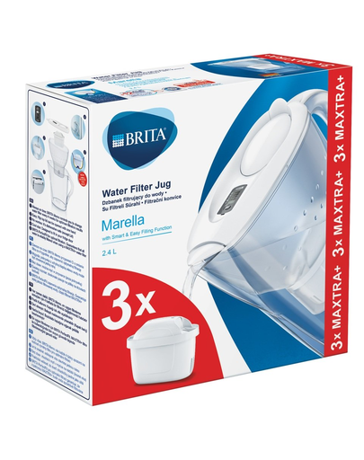BRITA Marella Maxtra+ Vas filtrant 2,4 L alb + 3 cartușe
