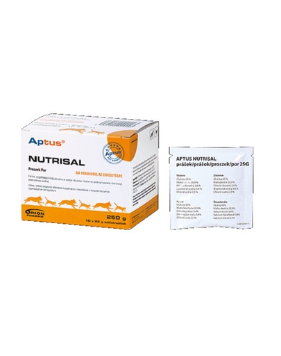 APTUS Nutrisal 10 x 25 g Solutie izotonica pentru caini si pisici pentru a mentine echilibrul electrolitic si hidric