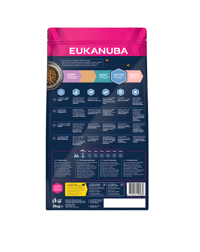 EUKANUBA Senior Medium Breeds Chicken Hrana uscata pentru caini senior de talie medie, cu pui si curcan 3 kg