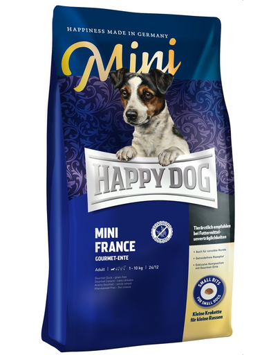 HAPPY DOG Mini France Hrana uscata pentru caini adulti de talie mica cu sistem digestiv sensibil, cu rata 4 kg