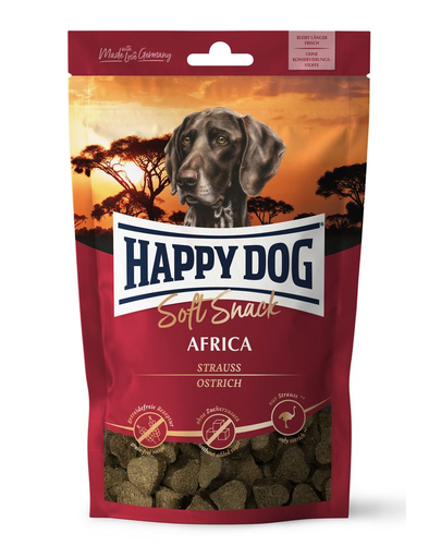HAPPY DOG Soft Snack Africa - Recompense pentru câini - cu proteine de struț - 100g