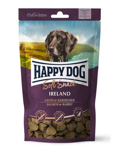 HAPPY DOG Soft Snack Ireland, gustari pentru caini, cu somon si iepure,100 g