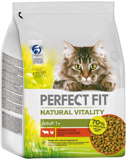 PERFECT FIT Natural Vitality 2,4 kg pui si vita hrana uscata pentru pisici adulte