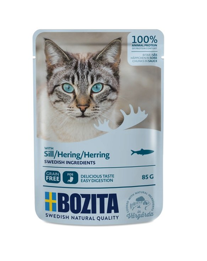 BOZITA Herring Hrana umeda pentru pisici adulte, cu hering in sos 85 g