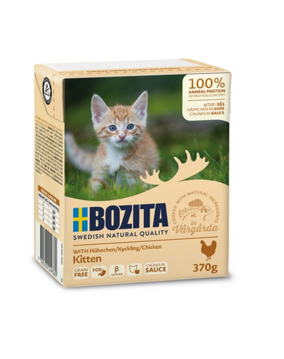 BOZITA Kitten Chunks in sauce chicken Hrana umeda pentru pisoi, cu bucati de pui in sos 370 g