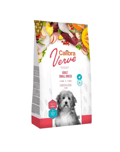 CALIBRA Dog Verve GF Adult Small Chicken&Duck hrana uscata fara cereale pentru caini adulti de talie mica 6kg