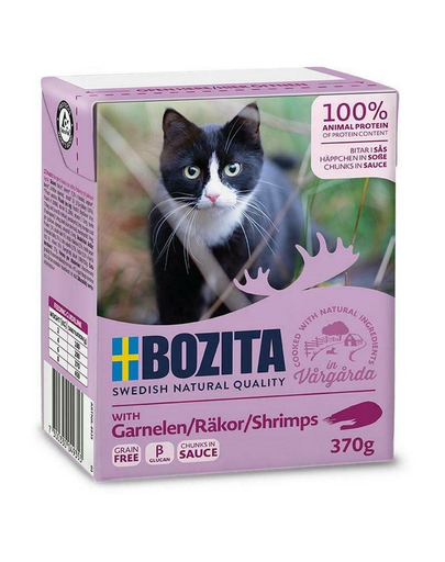 BOZITA Hrana umeda pentru pisici adulte, cu creveti in sos 370 g