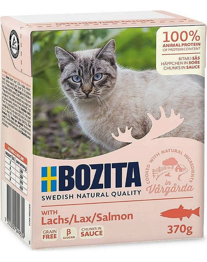 BOZITA Hrana umeda pentru pisici adulte, cu pui si somon in sos 370 g
