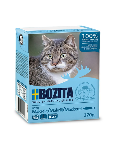 BOZITA Hrana umeda pentru pisici adulte, cu macrou in jeleu 370 g