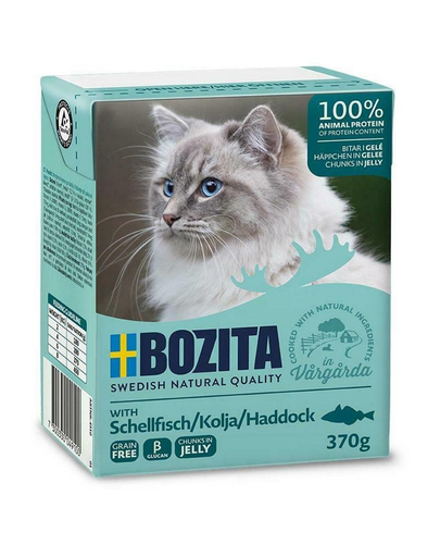 BOZITA Hrana umeda pentru pisici adulte, cu cod in jeleu 370 g