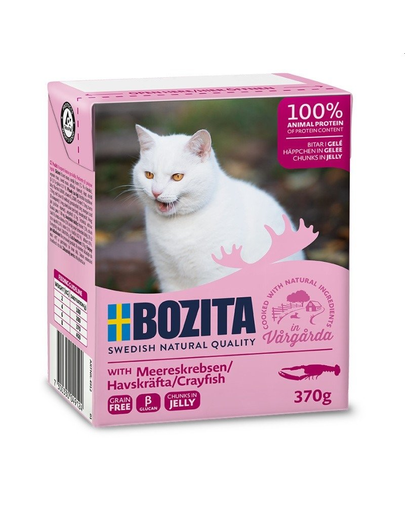 BOZITA Hrana umeda pentru pisici adulte, cu raci in jeleu 370 g