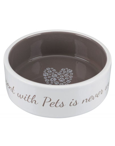 TRIXIE Bol de ceramica pentru hrana, Pet's Home, 300 ml/o 12 cm