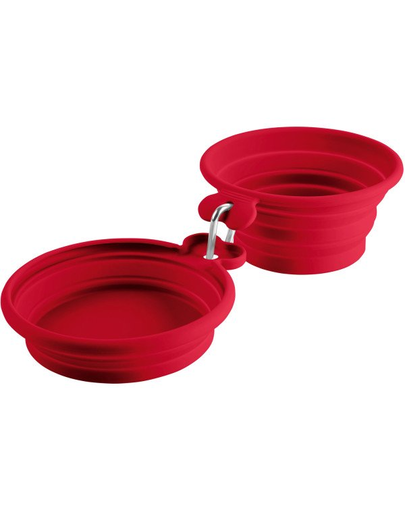 HUNTER List Boluri pliabile pentru caini, din silicon 350/750 ml, rosu