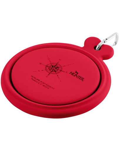 HUNTER List Boluri pliabile pentru caini, din silicon 350/750 ml, rosu