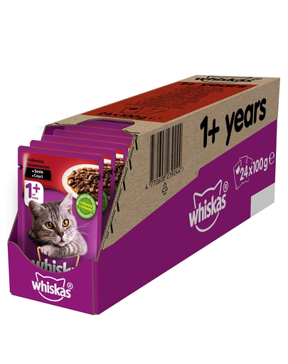 WHISKAS Vită în sos 24 x 100 g
