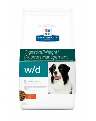 HILL'S Prescription Diet w/d Canine 12 kg hrana uscata pentru caini inactivi sau sterilizati