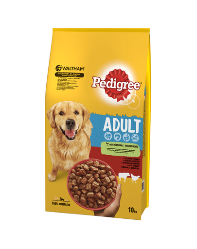 PEDIGREE Adult Hrana uscata pentru caini adulti, cu vita si pasare 10 kg