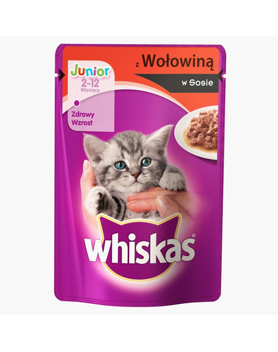 WHISKAS Junior vita in sos, hrana umeda pisoi 24 x 100 g
