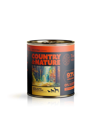 COUNTRY&NATURE Hrana umeda fara cereale pentru caini adulti, cu vanat 850 g