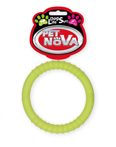 PET NOVA DOG LIFE STYLE Ringo jucarie din cauciuc pentru caini 9,5cm, galben, aroma menta